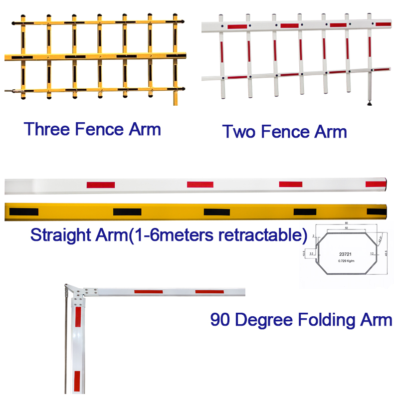 HBF01-1F6 6S AC 6M Two Fence Arm Boom Barrier 